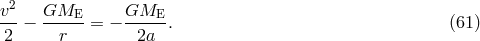 v2- GME--- GME--- 2 &minus; r = &minus; 2a . (61 )