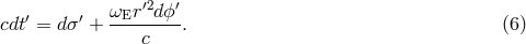 &omega;Er &prime;2dϕ&prime; cdt&prime; = d&sigma;&prime; + --------. (6 ) c