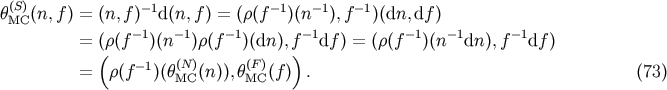 (S) hMC(n, f) = (n,f )-1d(n,f) = (r(f -1)(n-1),f- 1)(dn, df) = (r(f- 1)(n -1)r(f-1)(dn),f -1df) = (r(f -1)(n -1dn),f -1df ) ( ) = r(f -1)(h(NM)C (n)),h(FMC)(f ) . (73)