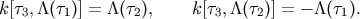 k[t3,/\(t1)] = /\(t2), k[t3,/\(t2)] = - /\(t1).