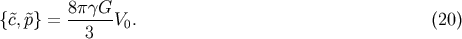 8pgG-- {~c, ~p}= 3 V0. (20)
