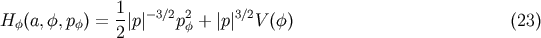 1 -3/2 2 3/2 Hf(a, f,pf) = 2-|p| pf + |p| V(f) (23)