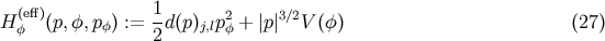 (eff) 1- 2 3/2 H f (p, f,pf) := 2d(p)j,lpf + |p | V (f) (27)