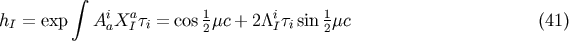 integral hI = exp AiaXaIti = cos 1mc + 2/\iItisin 1mc (41) 2 2