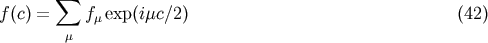 sum f(c) = fmexp(imc/2) (42) m