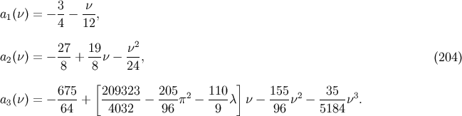 3 n a1(n) = - --- --, 4 12 2 a (n) = - 27-+ 19n - n--, (204) 2 8 8 24 [ ] 675- 209323- 205- 2 110- 155-2 -35-- 3 a3(n) = - 64 + 4032 - 96 p - 9 c n - 96 n - 5184 n .