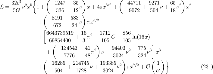 32c5 { ( 1247 35 ) ( 44711 9271 65 ) L = ----n2x5 1 + - ------ ---n x + 4px3/2 + - ------+ ----n + --n2 x2 5G ( 336 12 ) 9072 504 18 8191 583 5/2 + - ----- - ----n px [ 672 24 6643739519-- 16-2 1712- 856- + 69854400 + 3 p - 105 C - 105 ln(16 x) ( ) ] + - 134543- + 41-p2 n - 94403-n2 - 775-n3 x3 7776 48 3024 324 ( 16285 214745 193385 ) ( 1 )} + - ------ + -------n + -------n2 px7/2 + O -8 . (231) 504 1728 3024 c