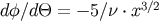 3/2 df/dQ = -5/n .x