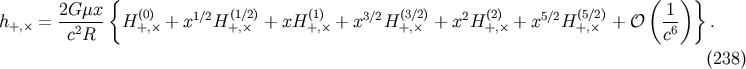 2Gmx { ( 1 )} h+,&times; = ------ H(0+),&times; + x1/2H(1+/,&times;2)+ xH(1+),&times; + x3/2H(3+/,2&times;)+ x2H(2+),&times; + x5/2H(5+/,2&times;) + O -- . c2R c6 (238)