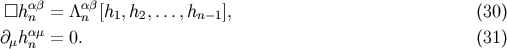 []habn = /\anb[h1,h2,...,hn -1], (30) @ ham = 0. (31) m n