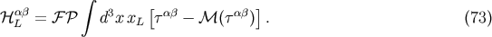 integral ab 3 [ ab ab ] H L = F P d x xL t - M(t ) . (73)