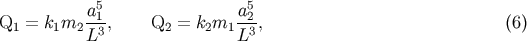 5 5 Q = k m a1-, Q = k m a2-, (6) 1 1 2L3 2 2 1L3