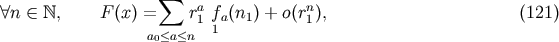 s um a n A n (- N, F (x) = r1 f1a(n1) + o(r1), (121) a0&amp;lt;a &amp;lt;n