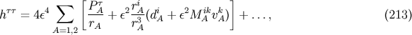 &amp;#x005B; &amp;#x005D; &amp;#x03C4;&amp;#x03C4; 4 &amp;#x2211; P &amp;#x03C4;A 2riA i 2 ik k h = 4&amp;#x03B5; --- + &amp;#x03B5; -3-&amp;#x0028;d A + &amp;#x03B5;M A vA &amp;#x0029; + ..., &amp;#x0028;213 &amp;#x0029; A=1,2 rA rA