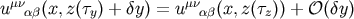 &#x03BC;&#x03BD; &#x03BC;&#x03BD; u &#x03B1;&#x03B2;&#x0028;x,z &#x0028;&#x03C4;y&#x0029; + &#x03B4;y&#x0029; = u &#x03B1;&#x03B2;&#x0028;x,z &#x0028;&#x03C4;z&#x0029;&#x0029; + &#x1D4AA; &#x0028;&#x03B4;y&#x0029;
