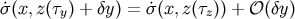 &#x02D9;&#x03C3;&#x0028;x,z&#x0028;&#x03C4;y&#x0029; + &#x03B4;y&#x0029; = &#x02D9;&#x03C3;&#x0028;x,z&#x0028;&#x03C4;z&#x0029;&#x0029; + &#x1D4AA; &#x0028;&#x03B4;y &#x0029;