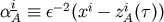 i &#x03B1;A &#x2261; &#x03B5;&#x2212;2&#x0028;xi &#x2212; ziA&#x0028;&#x03C4;&#x0029;&#x0029;