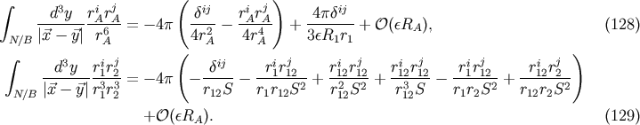 &amp;#x0028; &amp;#x0029; &amp;#x222B; d3y rirj &amp;#x03B4;ij rirj 4&amp;#x03C0; &amp;#x03B4;ij --------A6A-= &amp;#x2212; 4&amp;#x03C0; --2-&amp;#x2212; -A-A4- + -------+ &amp;#x1D4AA; &amp;#x0028;&amp;#x03B5;RA &amp;#x0029;, &amp;#x0028;128 &amp;#x0029; N&amp;#x2215;B &amp;#x007C;&amp;#x20D7;x &amp;#x2212; &amp;#x20D7;y &amp;#x007C; rA 4rA 4r A 3&amp;#x03B5;R1r1 &amp;#x222B; 3 i j &amp;#x0028; ij i j i j i j i j i j &amp;#x0029; --d-y--r1r2 = &amp;#x2212; 4&amp;#x03C0; &amp;#x2212; -&amp;#x03B4;---&amp;#x2212; --r1r12--+ r12r12-+ r12r12 &amp;#x2212; -r1r12-+ -r12r2--- N &amp;#x2215;B &amp;#x007C;&amp;#x20D7;x &amp;#x2212; &amp;#x20D7;y&amp;#x007C;r31r32 r12S r1r12S2 r212S2 r312S r1r2S2 r12r2S2 +&amp;#x1D4AA; &amp;#x0028;&amp;#x03B5;RA &amp;#x0029;. &amp;#x0028;129 &amp;#x0029;