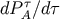 dP &#x03C4;&#x2215;d&#x03C4; A