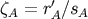 &#x03B6;A = r&#x2032;A&#x2215;sA
