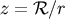 z = &#x211B; &#x2215;r