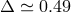 Δ ≃ 0.49