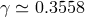 γ ≃ 0.3558