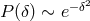 P(δ) ∼ e− δ2