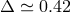 Δ ≃ 0.42