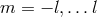 m = − l,...l