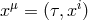 μ i x = (τ,x )