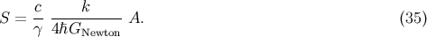 S = c- ----k-----A. (35) &gamma; 4&macr;hGNewton