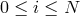 0 ≤ i ≤ N