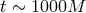 t ∼ 1000M