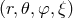 (r,𝜃,φ, ξ)